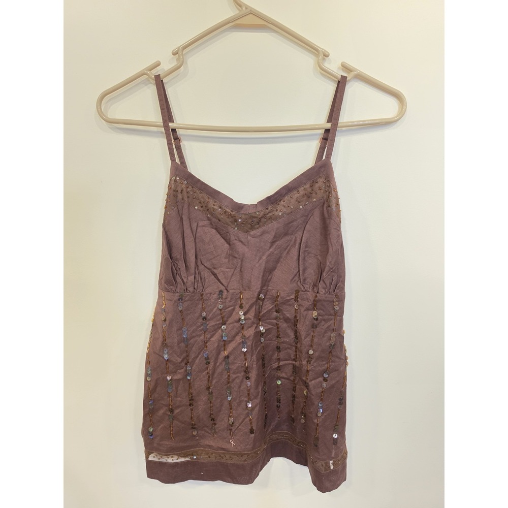 Coupé‎ Embellished Babydoll Cami Top Women's Medium Boho Gypsy Fairycore